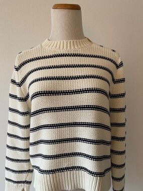 NWT ~ Madewell Cotton Navy& Cream Striped Sweater ~ SMALL